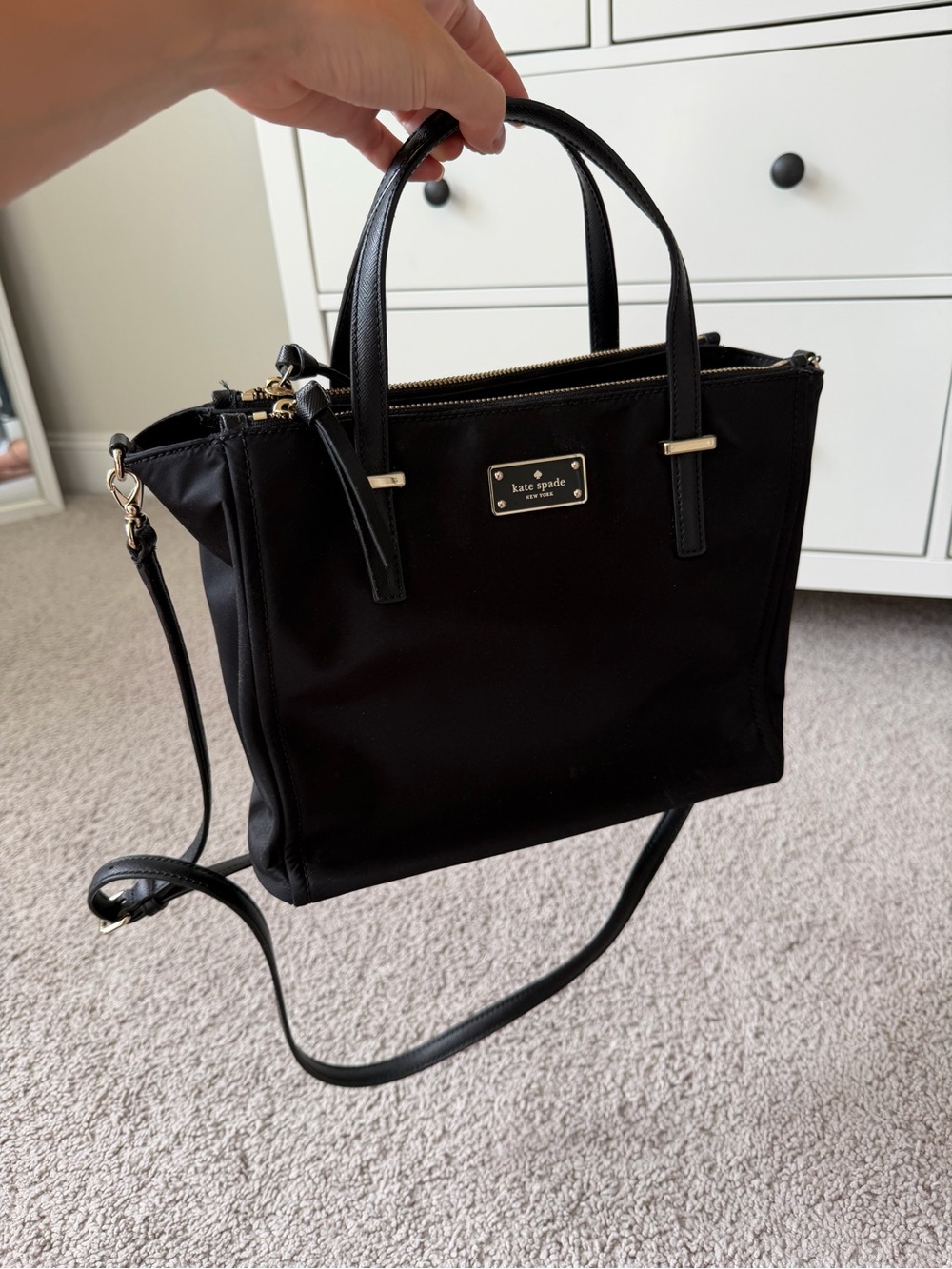 kate spade Black Nylon Top-handle Tote with Gold Hardware - Picture 6 of 6